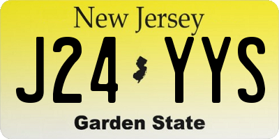 NJ license plate J24YYS