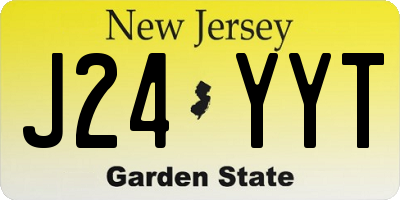 NJ license plate J24YYT