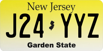 NJ license plate J24YYZ