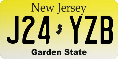 NJ license plate J24YZB