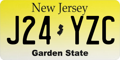 NJ license plate J24YZC