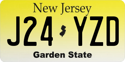 NJ license plate J24YZD