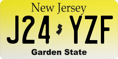 NJ license plate J24YZF