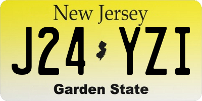 NJ license plate J24YZI