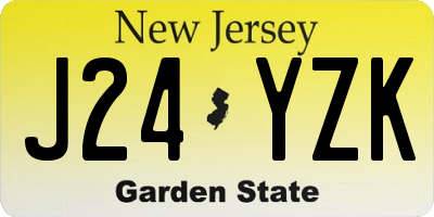 NJ license plate J24YZK