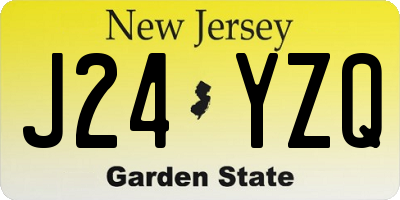 NJ license plate J24YZQ