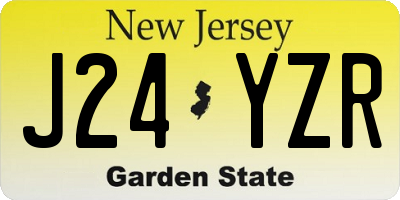 NJ license plate J24YZR
