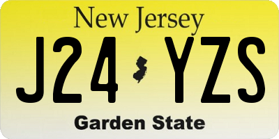 NJ license plate J24YZS