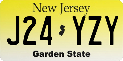 NJ license plate J24YZY