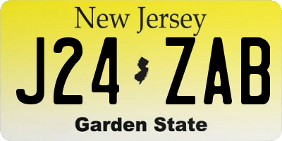 NJ license plate J24ZAB