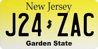 NJ license plate J24ZAC