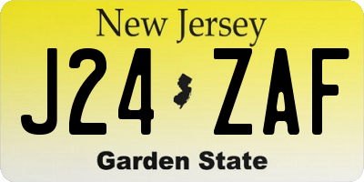 NJ license plate J24ZAF