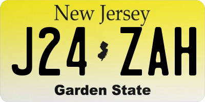 NJ license plate J24ZAH