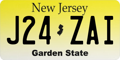 NJ license plate J24ZAI