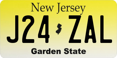 NJ license plate J24ZAL