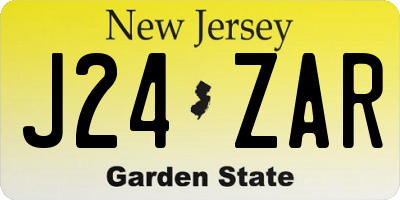 NJ license plate J24ZAR