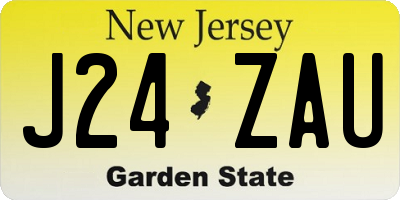 NJ license plate J24ZAU