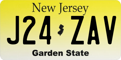NJ license plate J24ZAV