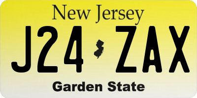 NJ license plate J24ZAX