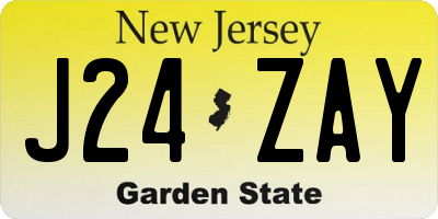 NJ license plate J24ZAY