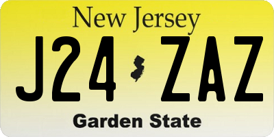 NJ license plate J24ZAZ