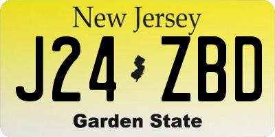 NJ license plate J24ZBD
