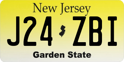 NJ license plate J24ZBI
