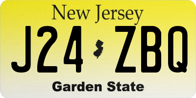 NJ license plate J24ZBQ