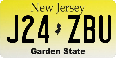 NJ license plate J24ZBU