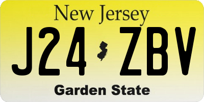 NJ license plate J24ZBV