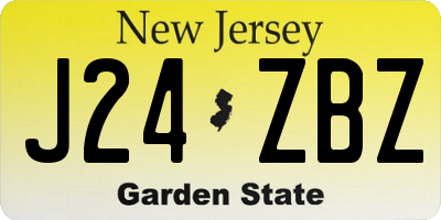 NJ license plate J24ZBZ