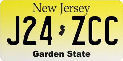 NJ license plate J24ZCC