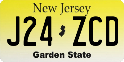 NJ license plate J24ZCD