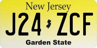 NJ license plate J24ZCF
