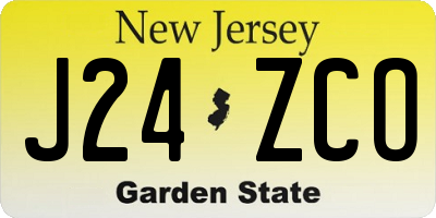 NJ license plate J24ZCO