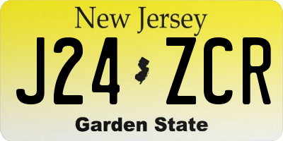 NJ license plate J24ZCR