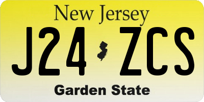 NJ license plate J24ZCS
