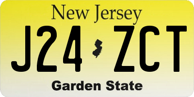 NJ license plate J24ZCT