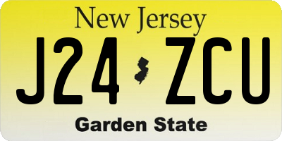 NJ license plate J24ZCU