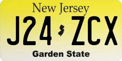 NJ license plate J24ZCX