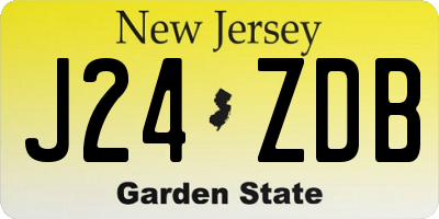 NJ license plate J24ZDB