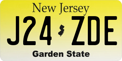 NJ license plate J24ZDE