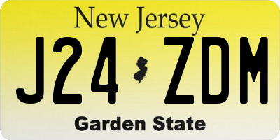 NJ license plate J24ZDM