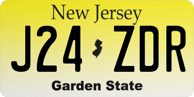 NJ license plate J24ZDR