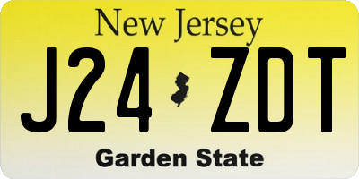 NJ license plate J24ZDT
