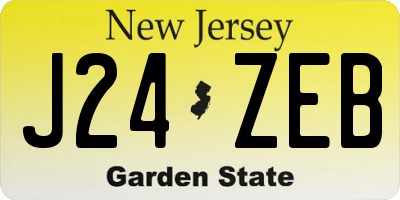 NJ license plate J24ZEB