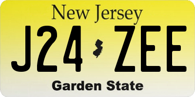NJ license plate J24ZEE