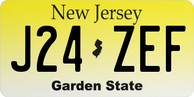 NJ license plate J24ZEF