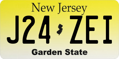 NJ license plate J24ZEI