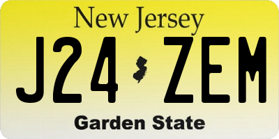 NJ license plate J24ZEM
